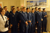 The USAFA Cadet Chorale team performing the American National Anthem